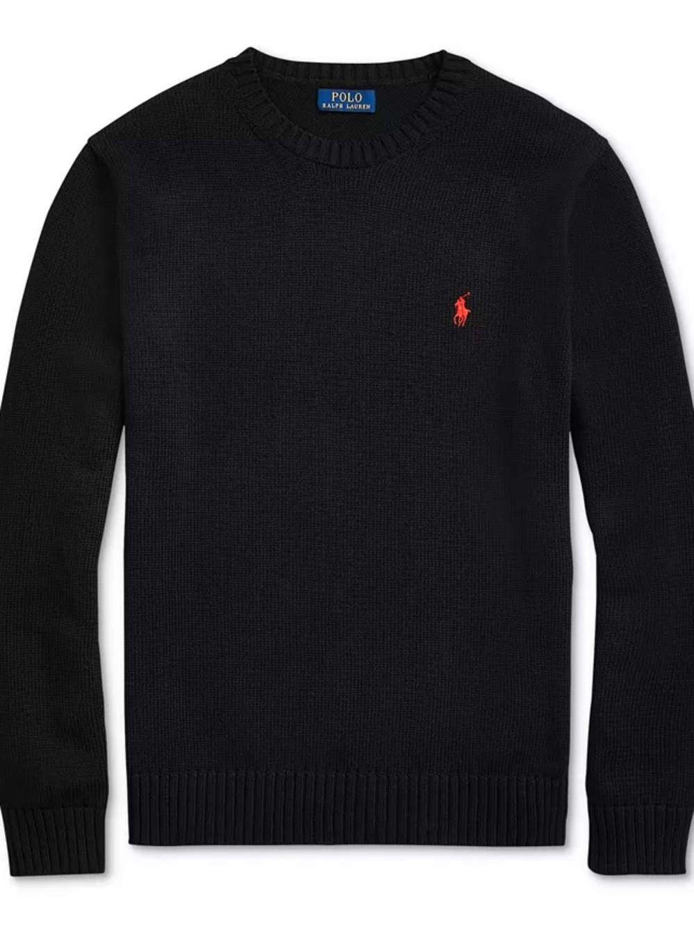 Ralph Lauren Men’s Black Crewneck Sweater with Red Pony